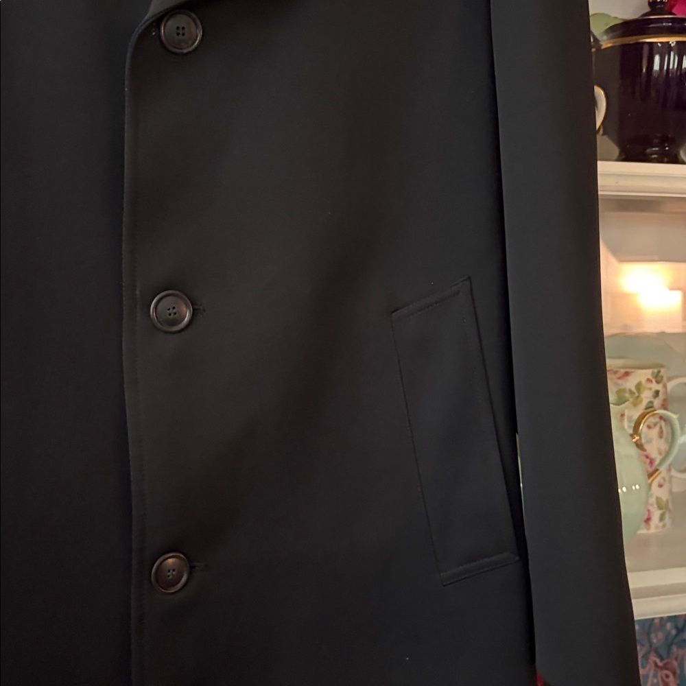 Mens Gleneagles vintage black single breasted overcoat 40 R - Picture 3 of 10